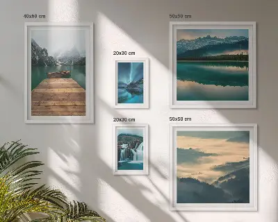 Set of 5 wall art pieces Landscapes waterfalls mountains