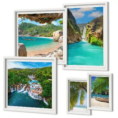 Gallery wall Tropical waterfalls beaches