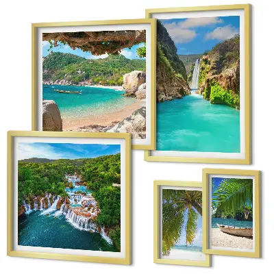Gallery wall Tropical waterfalls beaches