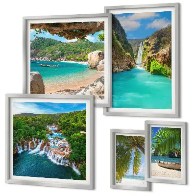 Gallery wall Tropical waterfalls beaches