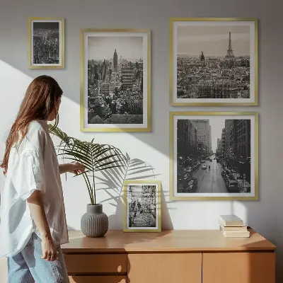 Framed photo set City panoramas of European capitals