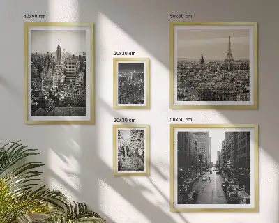 Framed photo set City panoramas of European capitals