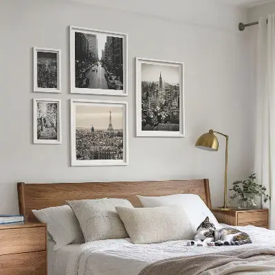 Framed photo set City panoramas of European capitals