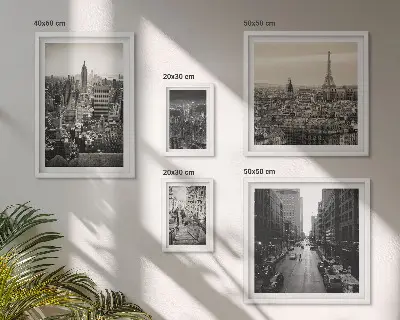 Framed photo set City panoramas of European capitals
