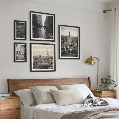 Framed photo set City panoramas of European capitals