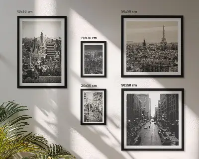 Framed photo set City panoramas of European capitals