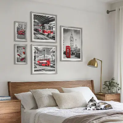 Framed photo set London motifs with accents