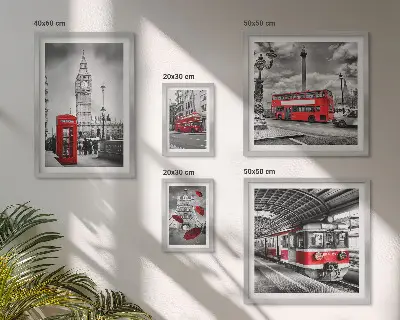 Framed photo set London motifs with accents