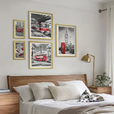 Framed photo set London motifs with accents
