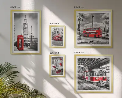 Framed photo set London motifs with accents
