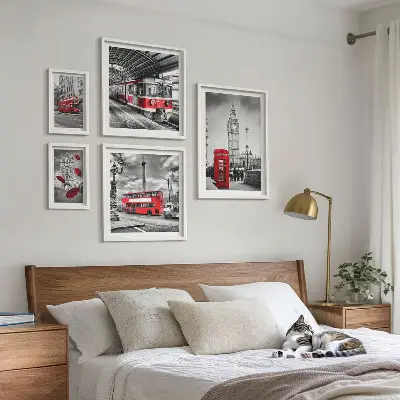 Framed photo set London motifs with accents