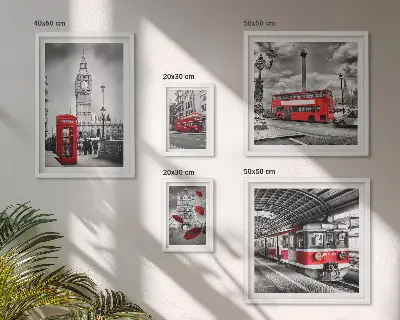 Framed photo set London motifs with accents