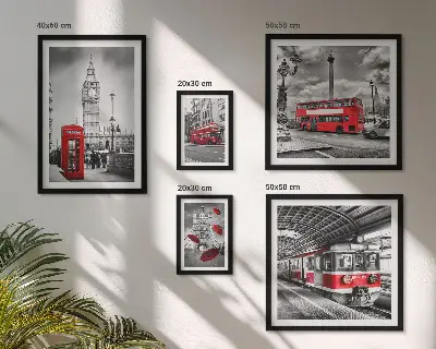 Framed photo set London motifs with accents