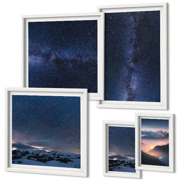 Cosmic skyscapes wall art set of 5 pieces