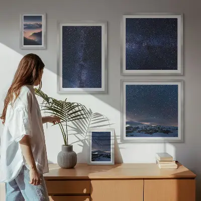 Set of 5 wall art pieces Cosmic skyscapes