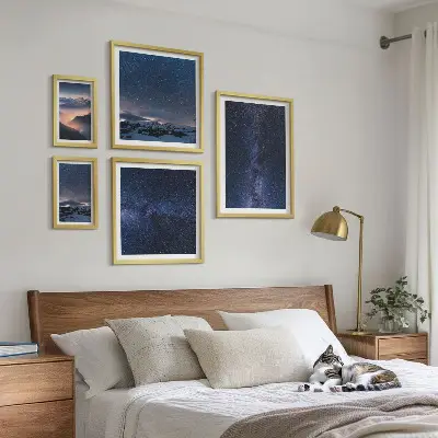Set of 5 wall art pieces Cosmic skyscapes