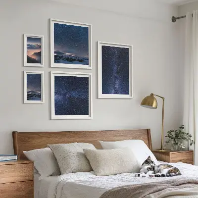 Set of 5 wall art pieces Cosmic skyscapes