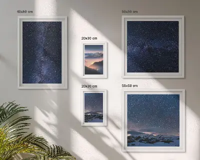 Set of 5 wall art pieces Cosmic skyscapes