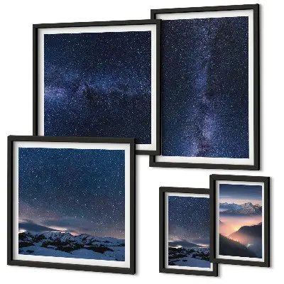 Set of 5 wall art pieces Cosmic skyscapes
