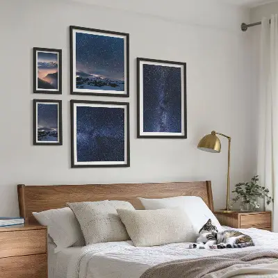 Set of 5 wall art pieces Cosmic skyscapes
