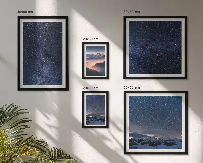 Set of 5 wall art pieces Cosmic skyscapes