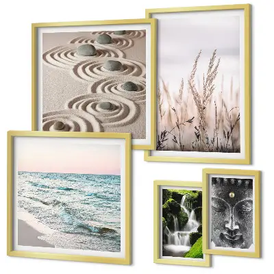 Framed photo set Relaxing nature zen water