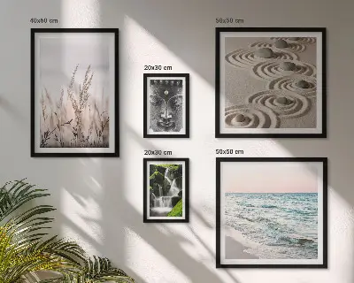 Framed photo set relaxing nature zen water scene