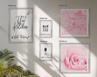 Set of 5 wall art pieces Kitchen inspirations roses accessories