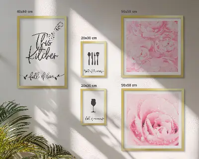 Set of 5 wall art pieces Kitchen inspirations roses accessories