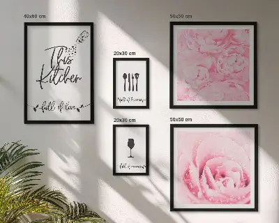 Set of 5 wall art pieces Kitchen inspirations roses accessories