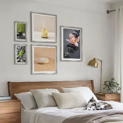 Gallery wall art relaxation zen stones and orchids