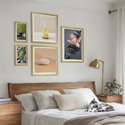 Gallery wall art relaxation zen stones and orchids