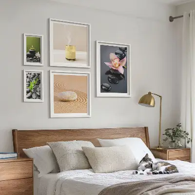 Gallery wall art relaxation zen stones and orchids