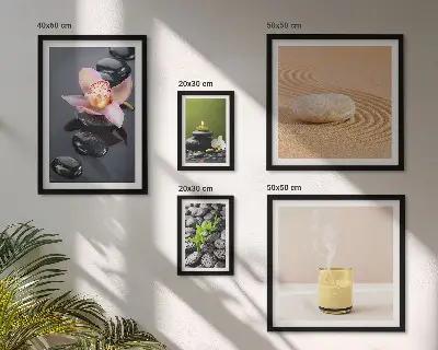 Gallery wall art relaxation zen stones and orchids