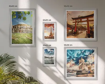 Set of 5 wall art pieces Icons of world architecture