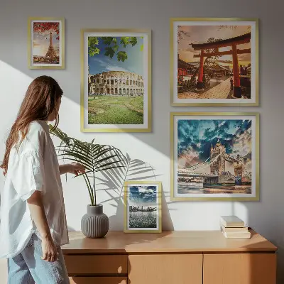 Set of 5 wall art pieces Icons of world architecture