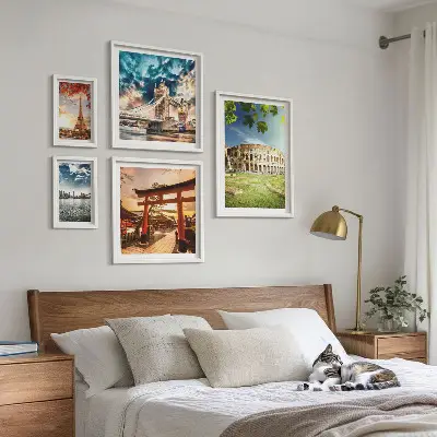 Set of 5 wall art pieces Icons of world architecture