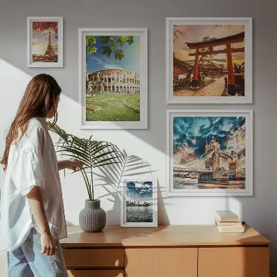 Set of 5 wall art pieces Icons of world architecture