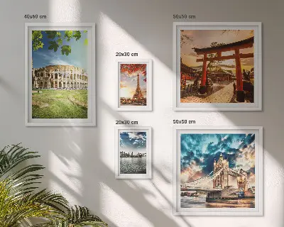Set of 5 wall art pieces Icons of world architecture