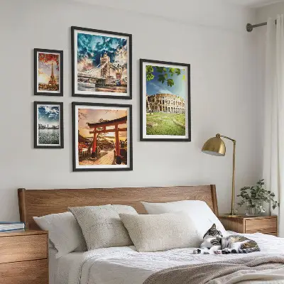 Set of 5 wall art pieces Icons of world architecture
