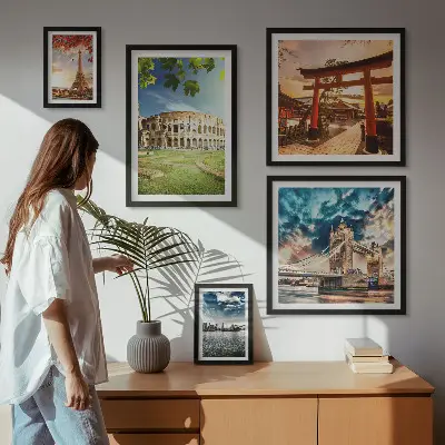 Set of 5 wall art pieces Icons of world architecture