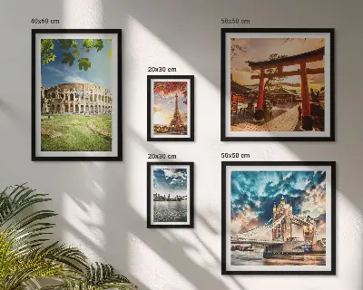 Set of 5 wall art pieces Icons of world architecture