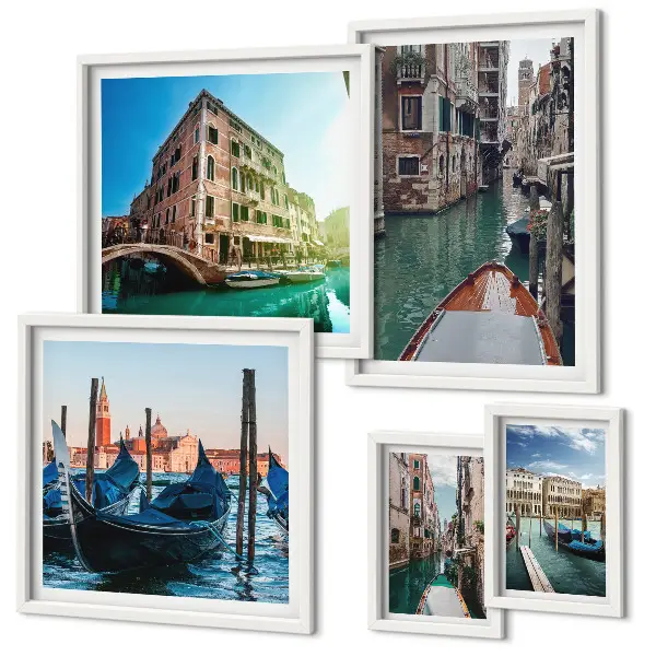Gallery wall Venice canals gondolas charm