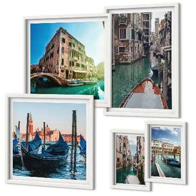 Gallery wall Venice canals gondolas charm