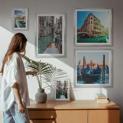 Gallery wall Venice canals gondolas charm