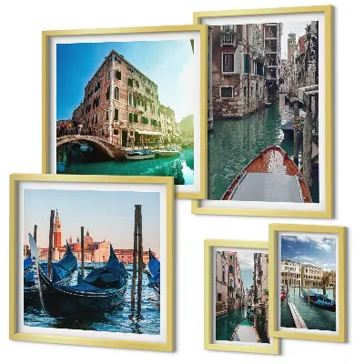 Gallery wall Venice canals gondolas charm