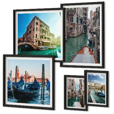 Gallery wall Venice canals gondolas charm
