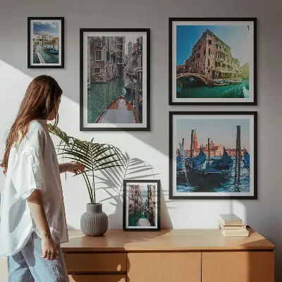 Gallery wall Venice canals gondolas charm