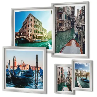 Gallery wall Venice canals gondolas charm