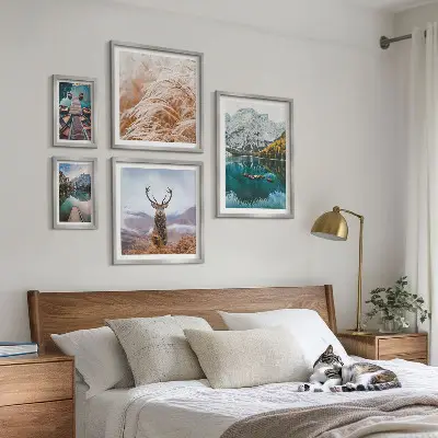 Set of 5 wall art pieces Mountain landscapes and the beauty of nature